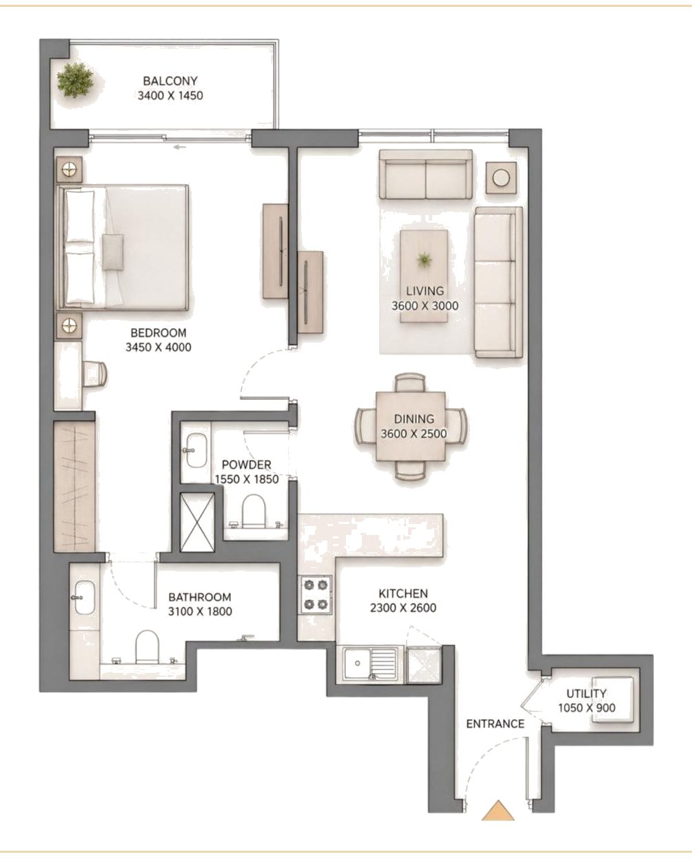Floor plan: 330 Riverside Crescent, 1 Bedroom
