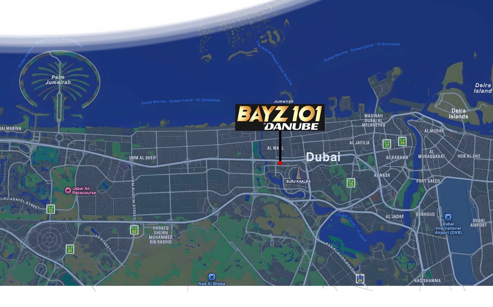Location map: Bayz 101 by Danube, Business Bay
