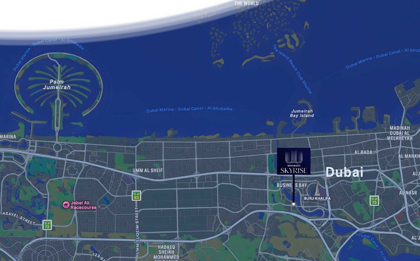 Location map: Binghatti Skyrise Tower B, Business Bay