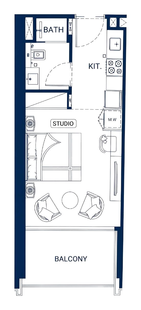 Floor plan: Binghatti Skyrise Tower B, Studio